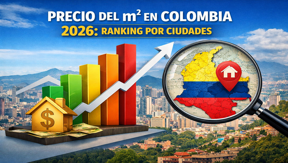 Precio del metro cuadrado en Colombia 2026: ranking por ciudades